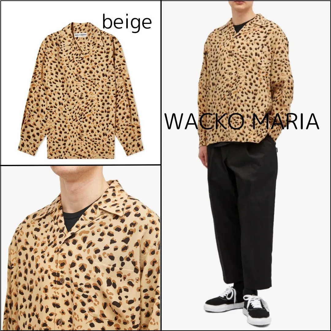 WACKO MARIA  |Button-down Leopard Patterns Unisex Street Style