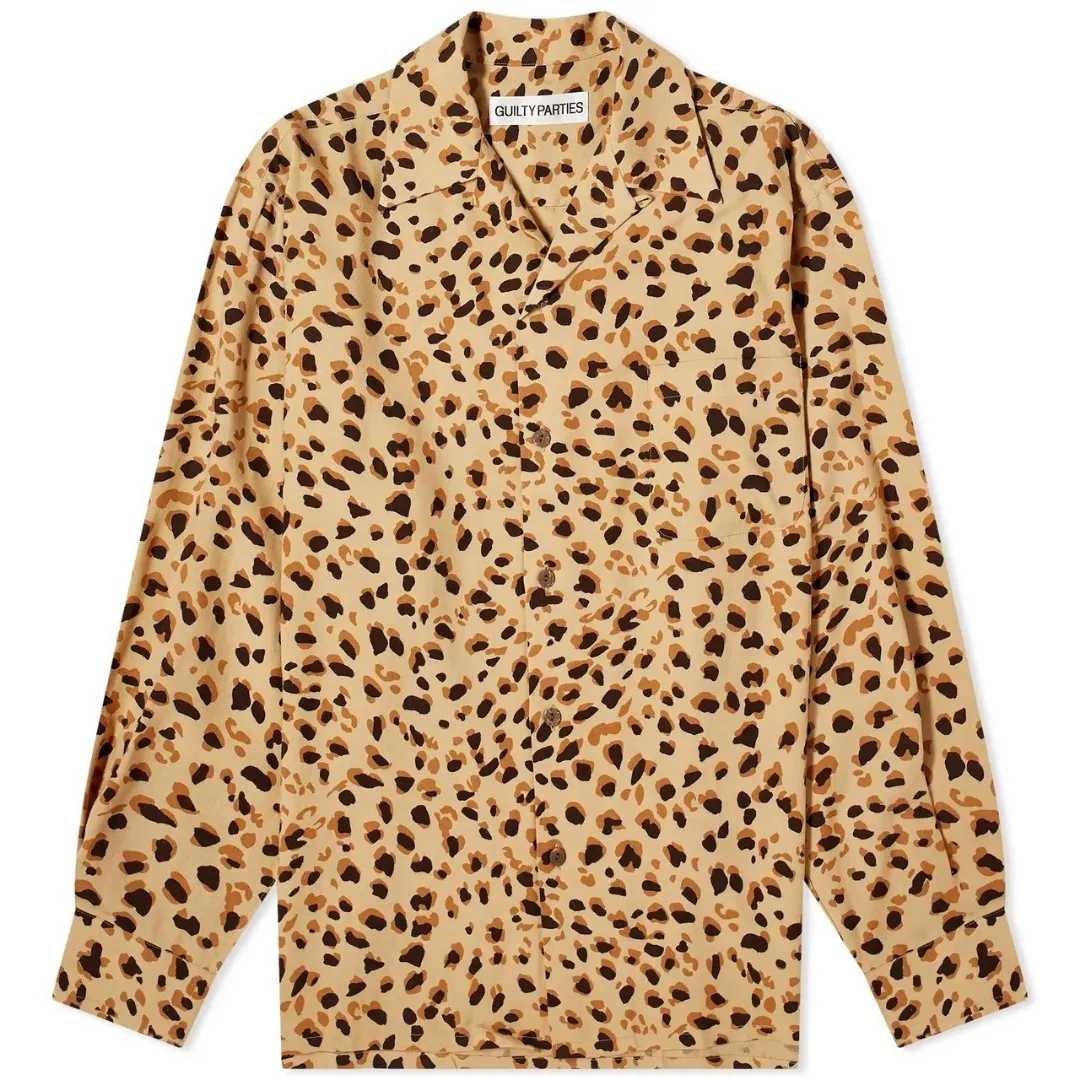 WACKO MARIA  |Button-down Leopard Patterns Unisex Street Style