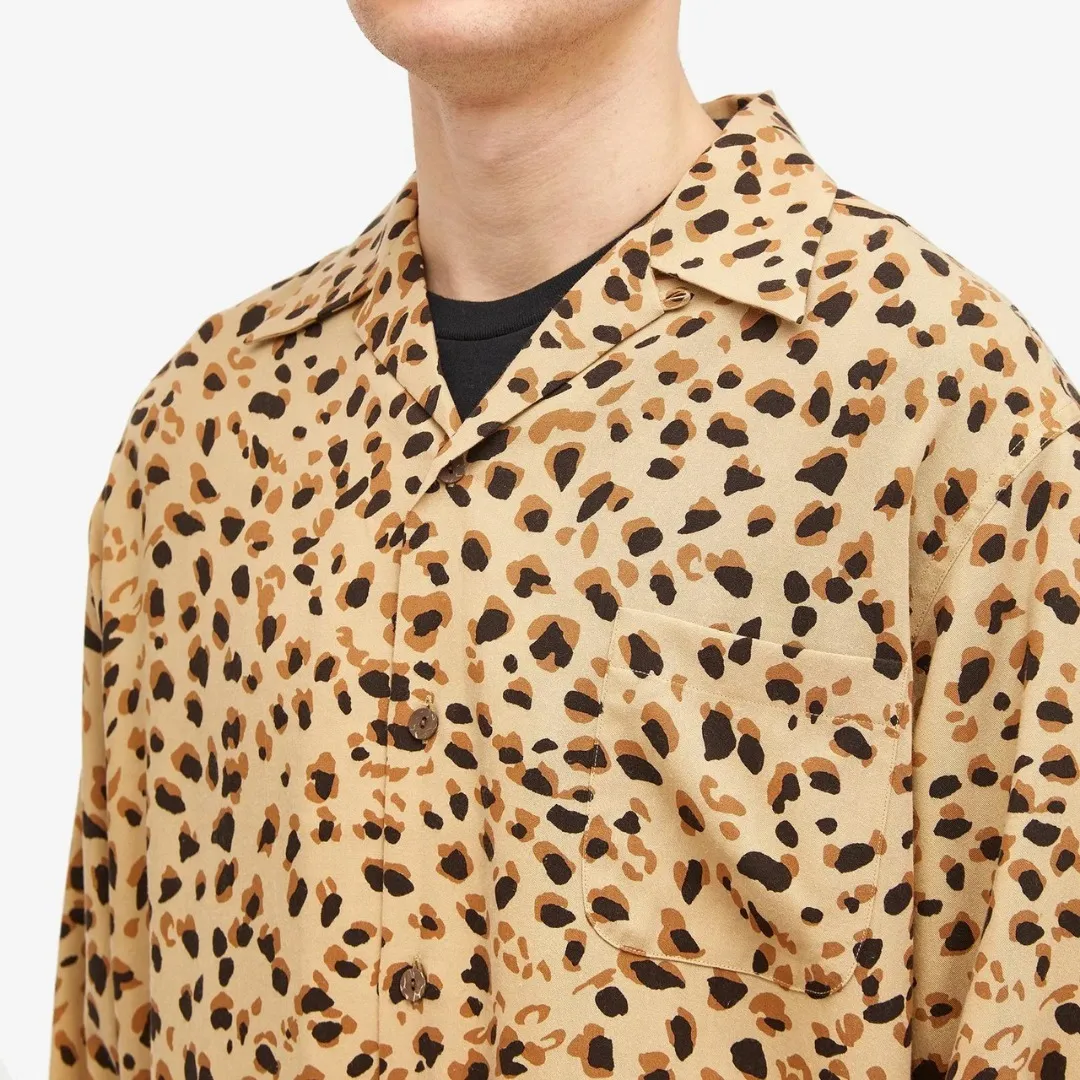 WACKO MARIA  |Button-down Leopard Patterns Unisex Street Style