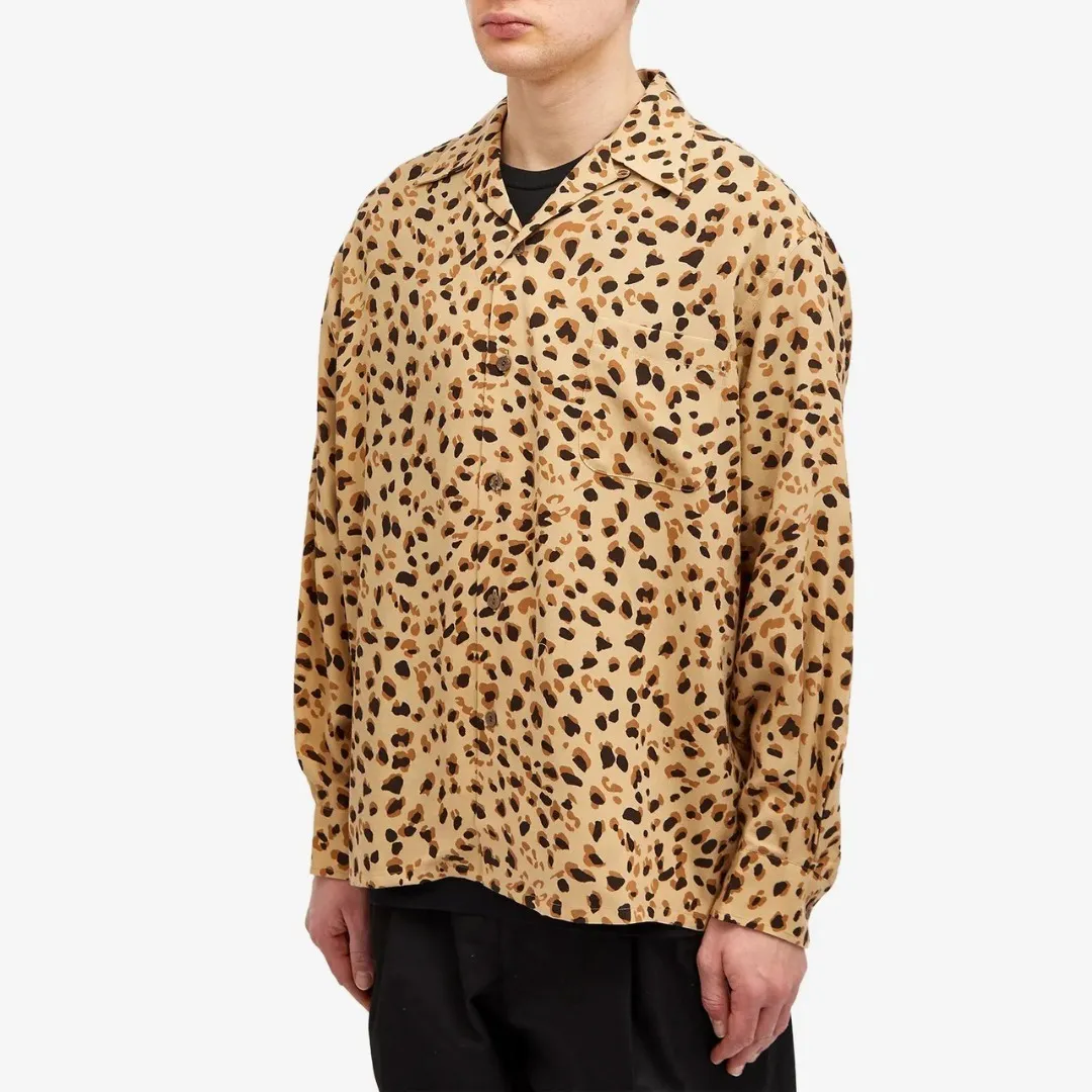 WACKO MARIA  |Button-down Leopard Patterns Unisex Street Style