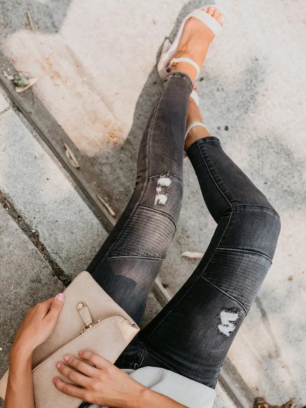 Women Biker Skinny Jeans