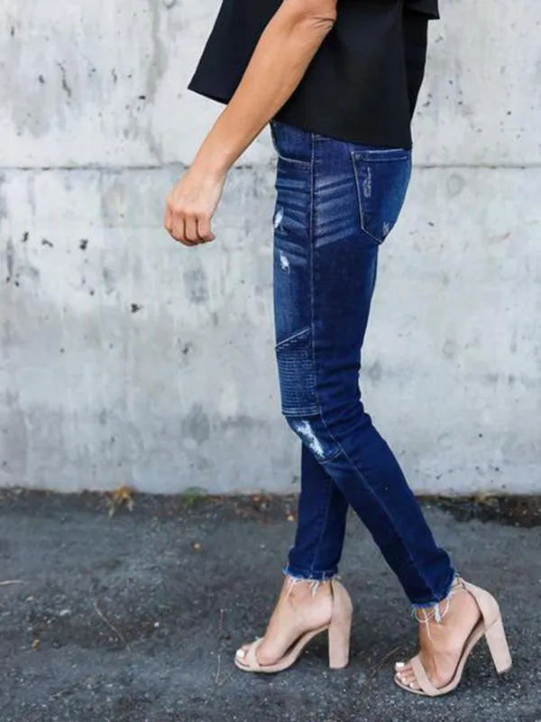 Women Biker Skinny Jeans