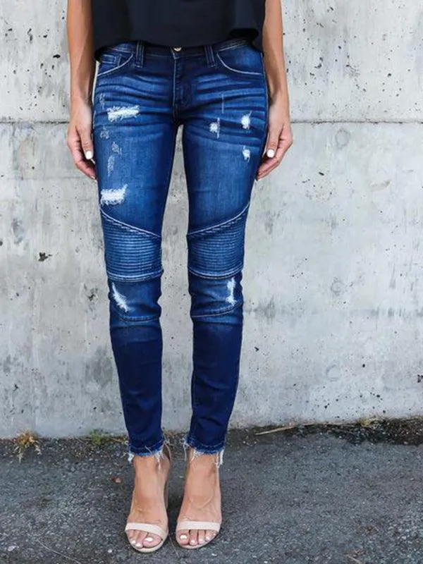 Women Biker Skinny Jeans