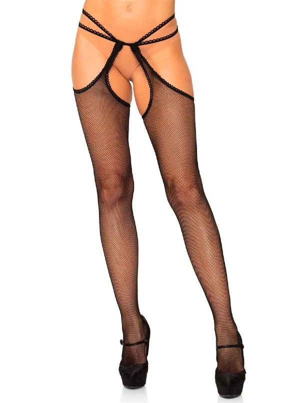 Women's Strappy Suspender Fishnet Tights