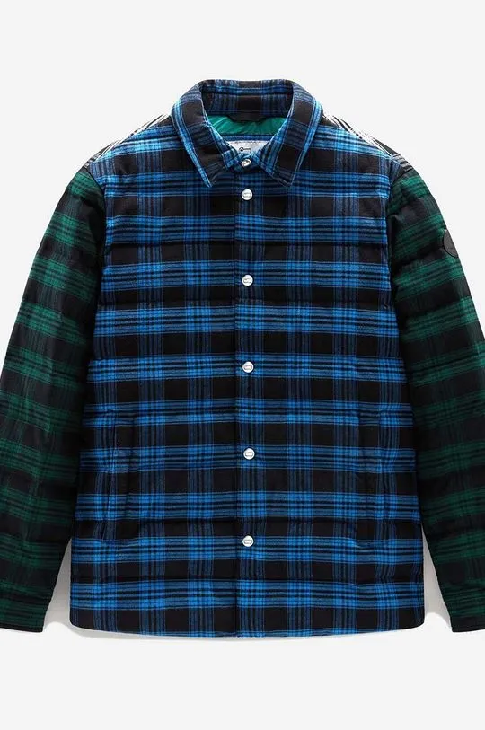 Woolrich down jacket Check Overshirt men's blue color