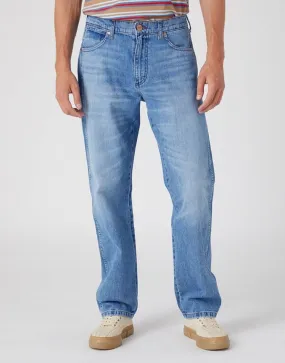 Wrangler Frontier Straight Comfort Denim Jeans Blue Bill