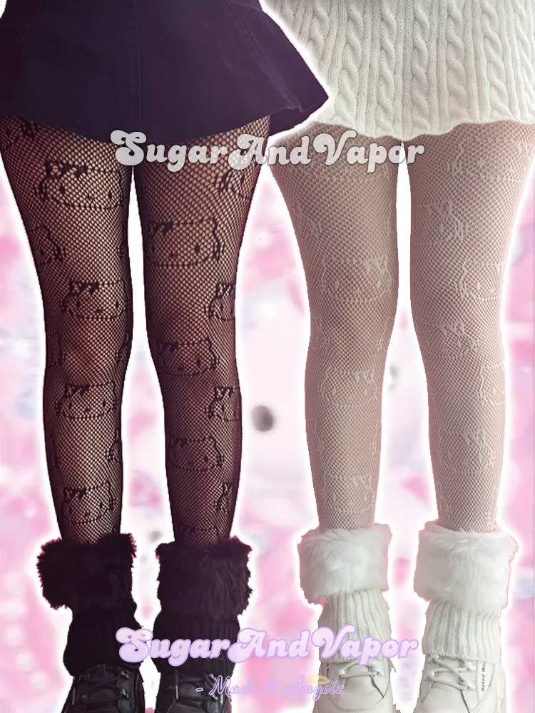 Y2K Cute Kitten Fishnet Tights